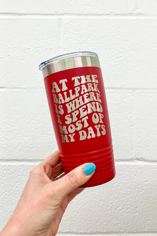 20oz At The Ballpark Mama Baseball Tumbler JL Franklins Earrings 20oz At The Ballpark Mama Baseball Tumbler JL Franklins Earrings