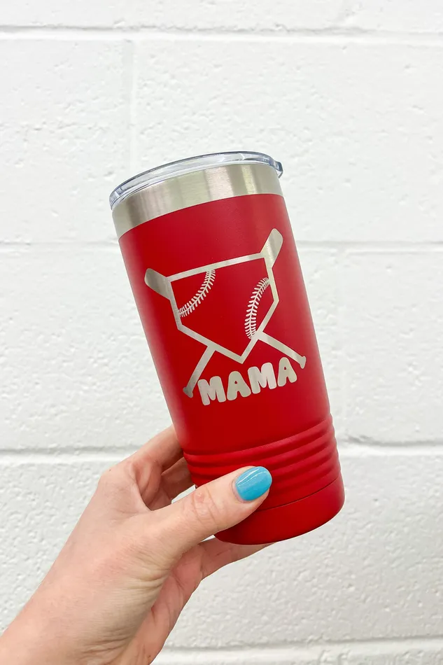 20oz At The Ballpark Mama Baseball Tumbler JL Franklins Earrings 20oz At The Ballpark Mama Baseball Tumbler JL Franklins Earrings