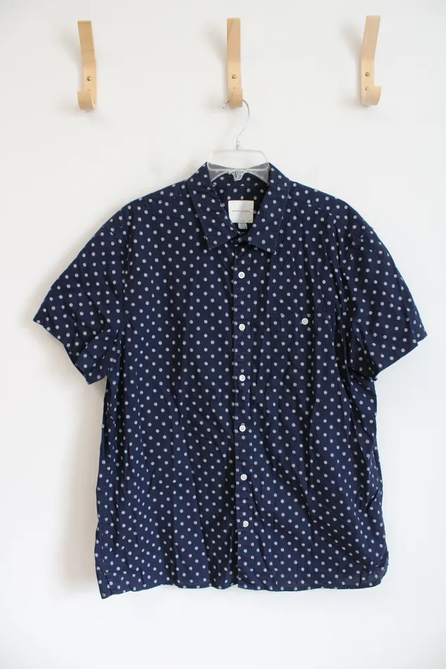 American Eagle Navy White Circle Patterned Button Down Shirt XL American Eagle Rings American Eagle Navy White Circle Patterned Button Down Shirt XL American Eagle Rings