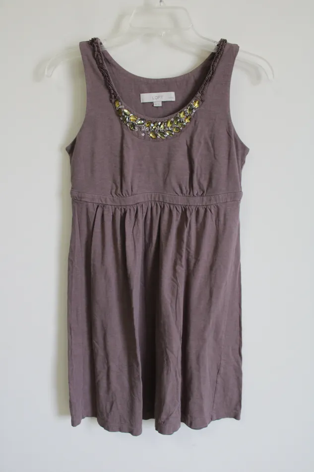 Ann Taylor LOFT Earrings LOFT Brown Sequined Dress XS Petite