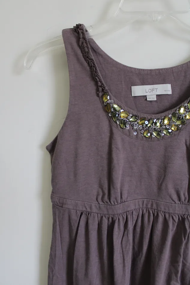 Ann Taylor LOFT Earrings LOFT Brown Sequined Dress XS Petite