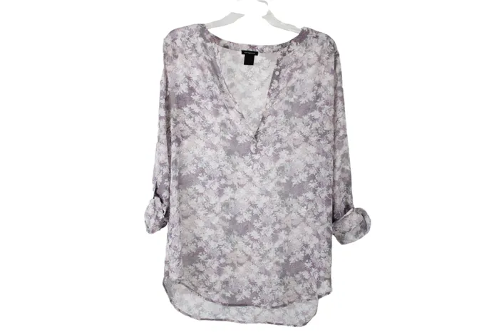 Ann Taylor Purple Blouse M Ann Taylor LOFT Earrings