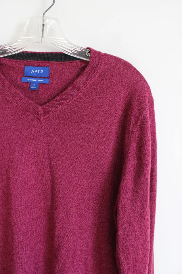 APT9 Earrings Apt 9 Seriously Soft Red VNeck Sweater L