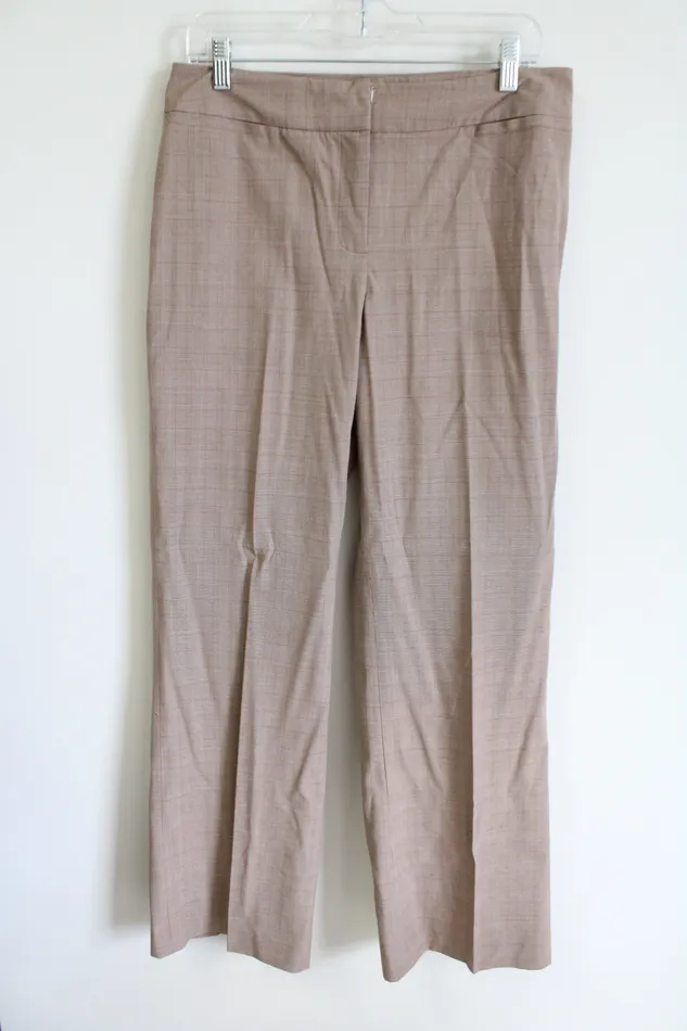 Apt 9 Maxwell Tan Red Striped Stretch Trouser Pants 10 APT9 Earrings