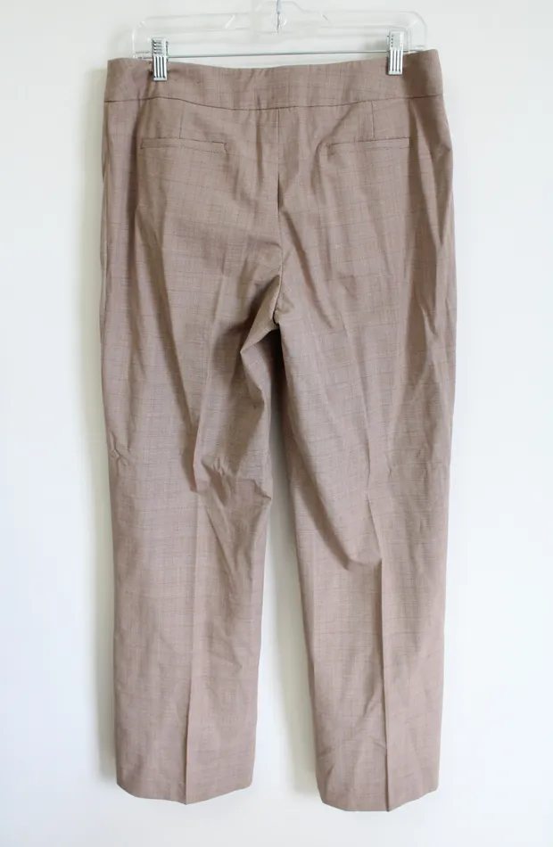 Apt 9 Maxwell Tan Red Striped Stretch Trouser Pants 10 APT9 Earrings