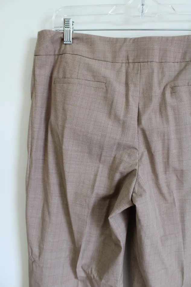 Apt 9 Maxwell Tan Red Striped Stretch Trouser Pants 10 APT9 Earrings