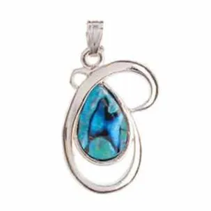 ARIKINEWZEALAND Necklaces Ariki Antique Palladium Paua Raindrop Pendant