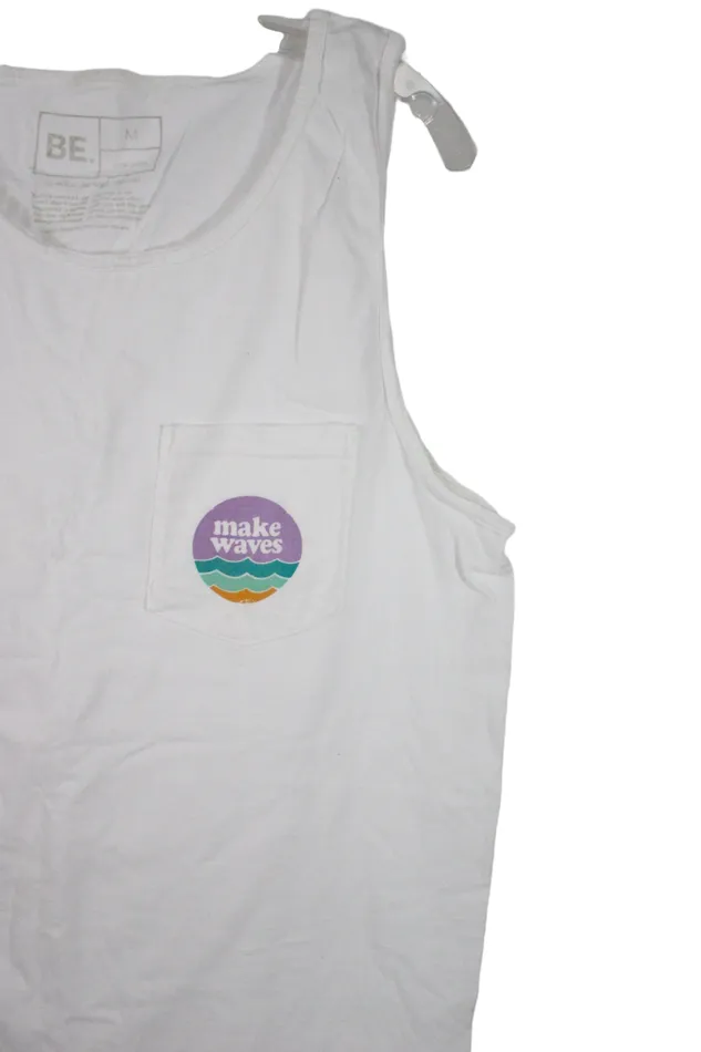 BE Make Waves White Tank M BE Necklaces