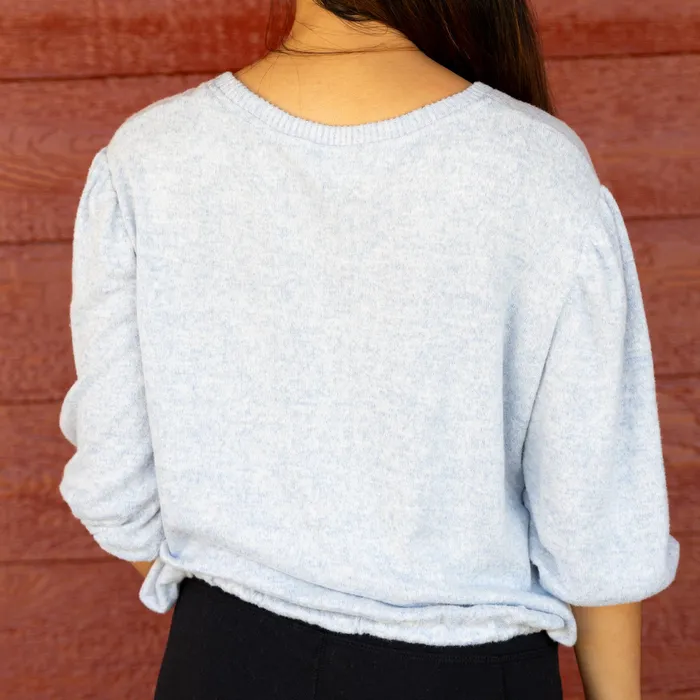 BOXERCRAFT Womens Cuddle Puff Sleeve Top Earrings