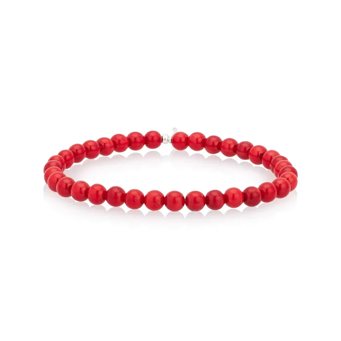 Bracelets Mens Coral Beaded Bracelet RACHEL LYNN CHICAGO