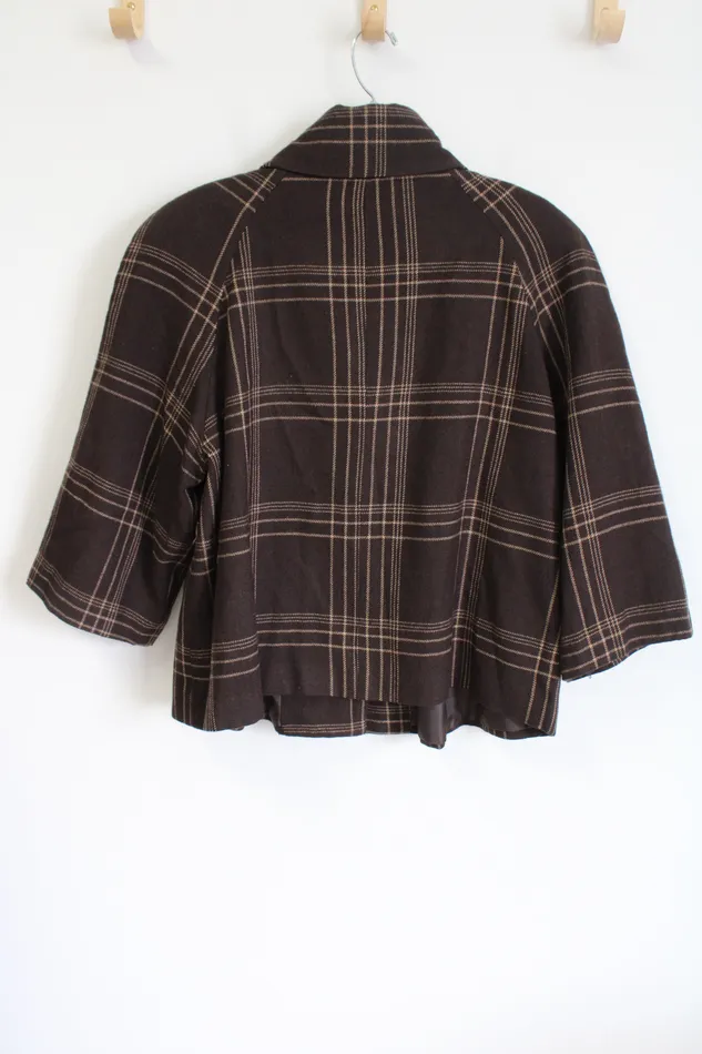 Briggs New York Earrings Briggs New York Button Down Brown Plaid Jacket XL