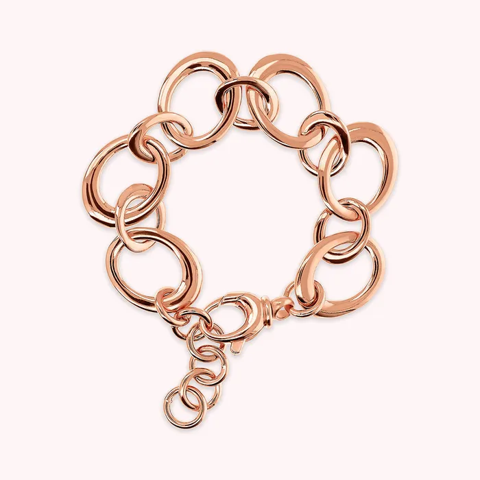 Bronzallure Earrings Bracciale Maglie Ovali alternate ad Anelli