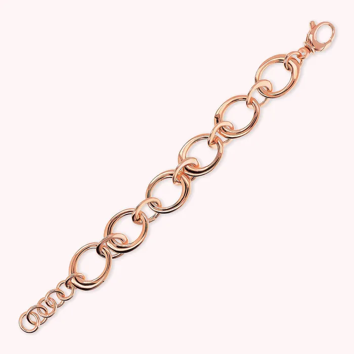 Bronzallure Earrings Bracciale Maglie Ovali alternate ad Anelli