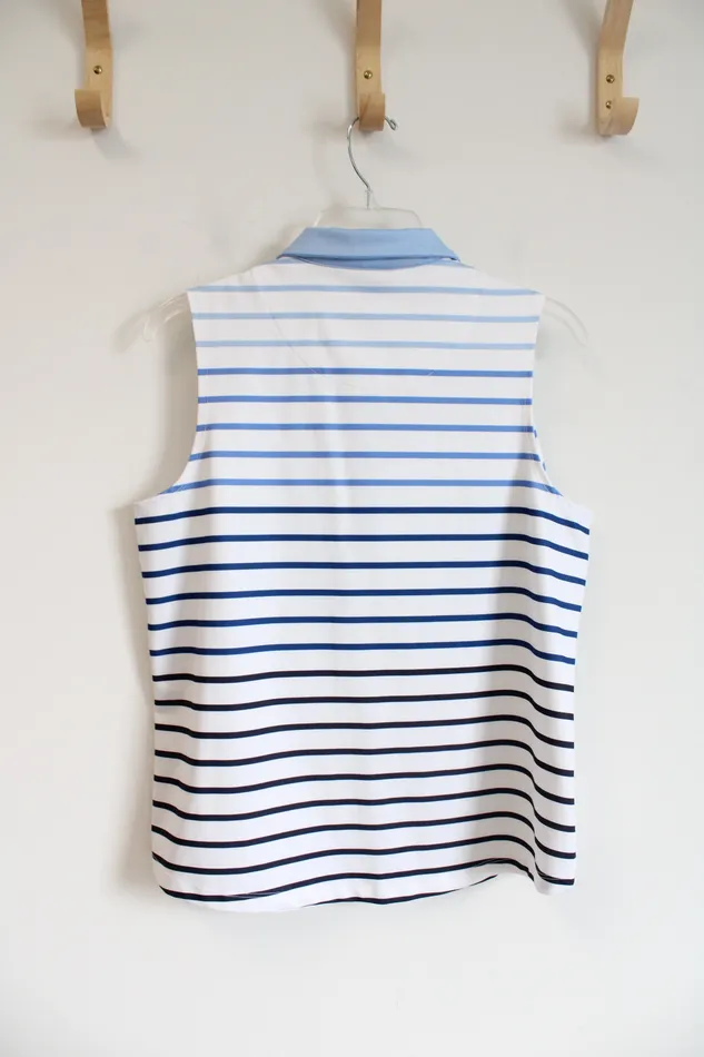 Chicos Rings Chicos Blue Striped Sleeveless Zenergy Top 1 M