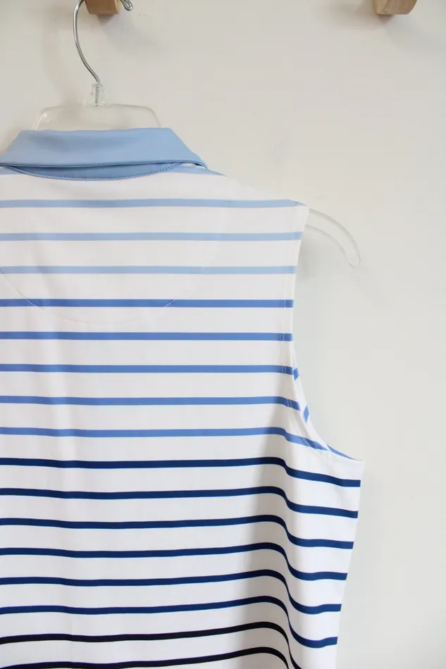 Chicos Rings Chicos Blue Striped Sleeveless Zenergy Top 1 M
