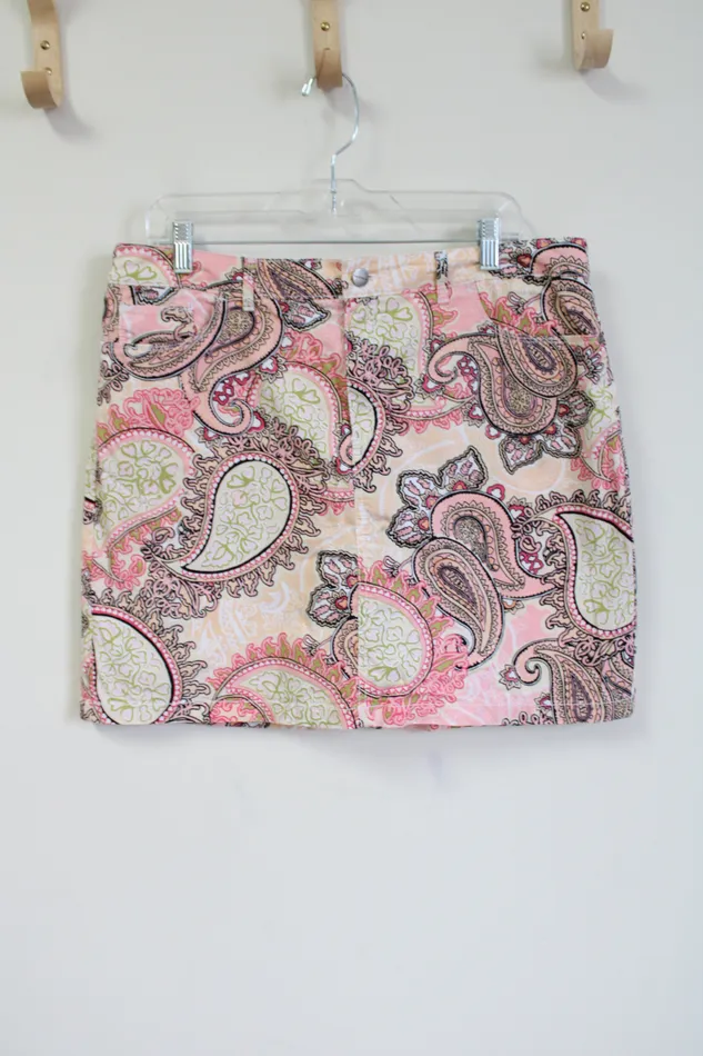 Croft Barrow Earrings Croft Barrow Classic Fit Pink Paisley Skort 14