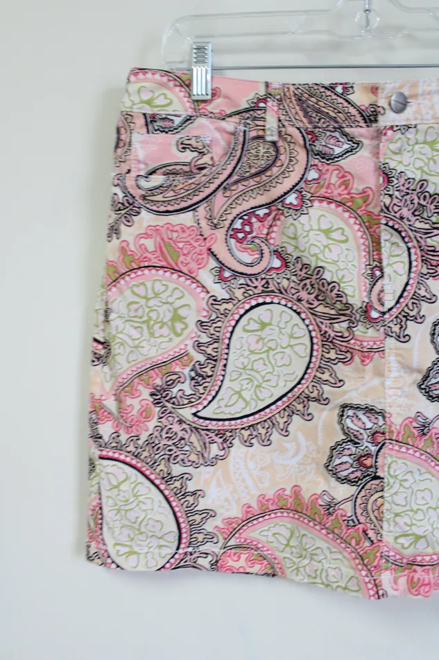 Croft Barrow Earrings Croft Barrow Classic Fit Pink Paisley Skort 14