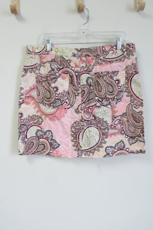 Croft Barrow Earrings Croft Barrow Classic Fit Pink Paisley Skort 14