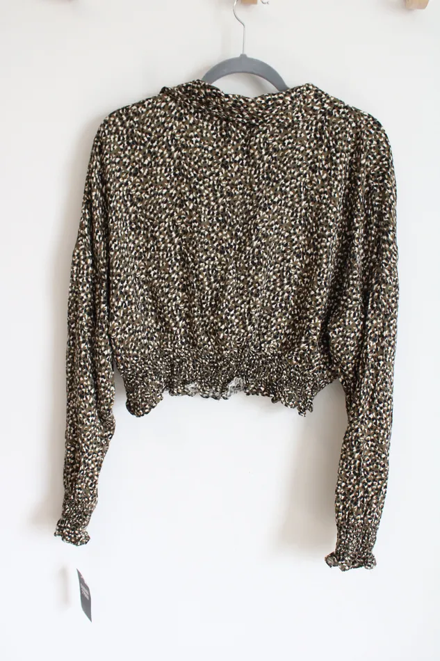 Cuidado Con El Perro Earrings NEW Cuidado Con El Perro Green Patterned Crop Blouse XL