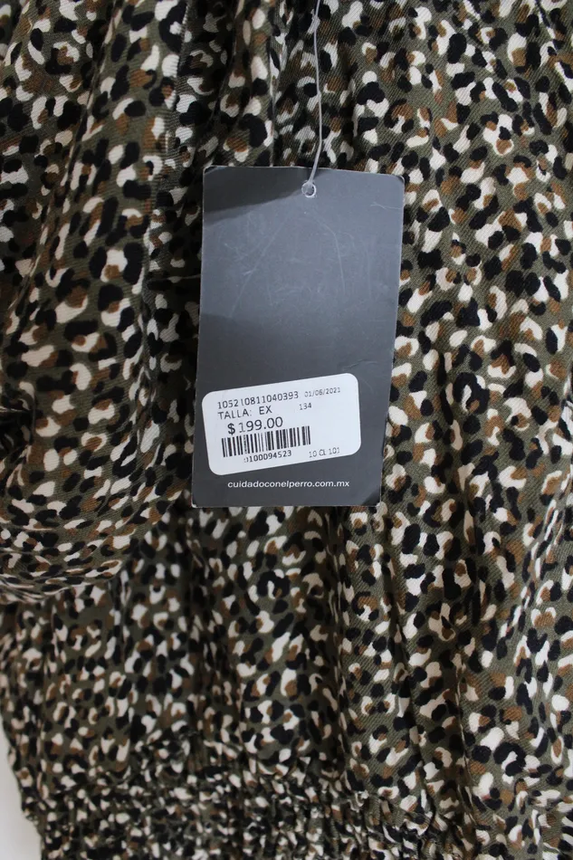 Cuidado Con El Perro Earrings NEW Cuidado Con El Perro Green Patterned Crop Blouse XL