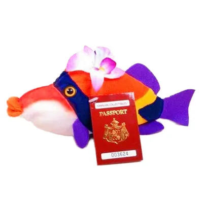 Earrings ISLANDERGRP Hawaiian Collectables Humuhumu Fish Plush Toy