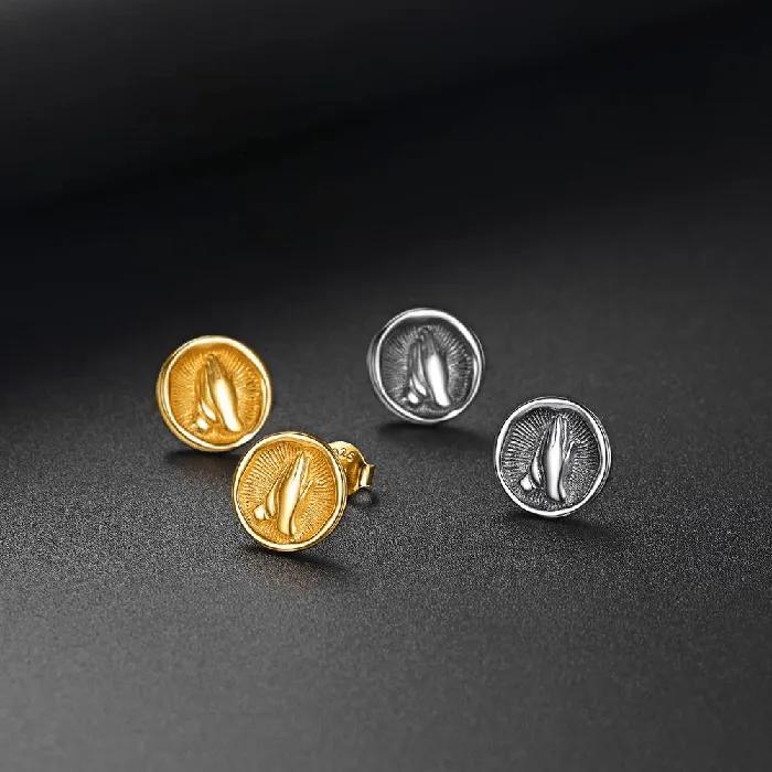 Earrings Lords Guidance Christian Prayer Hand Earrings