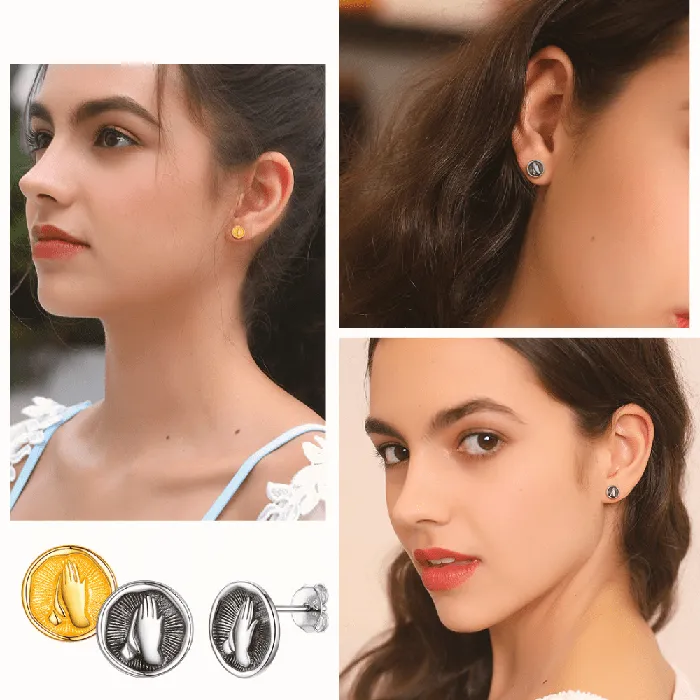 Earrings Lords Guidance Christian Prayer Hand Earrings
