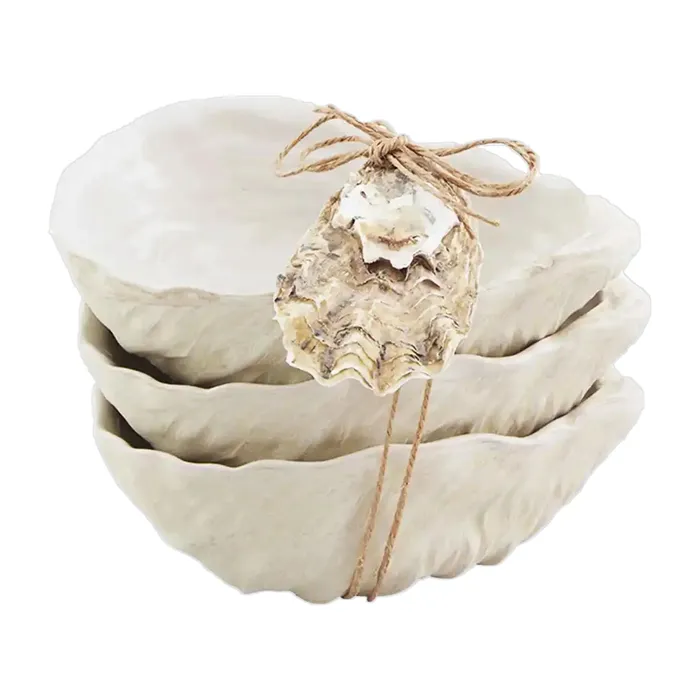 Earrings Mud Pie Stacked OysterShaped Ramekins 3Pieces MUDPIE