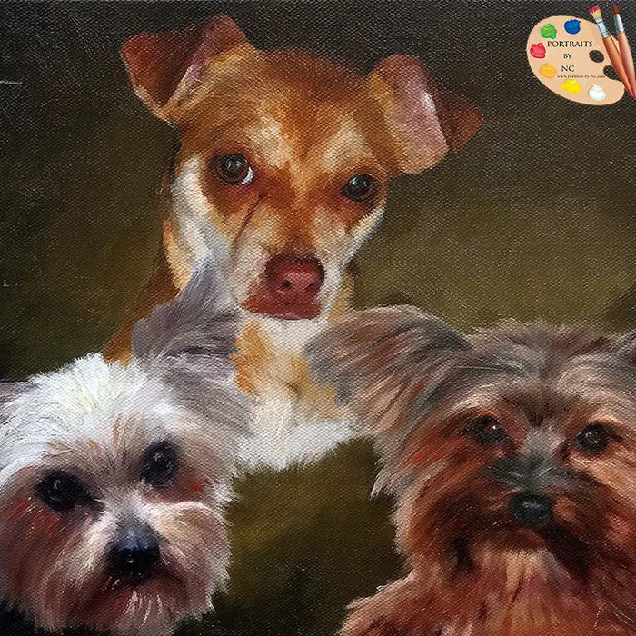 Earrings Portraits by NC Group Dog Oil Portrait
