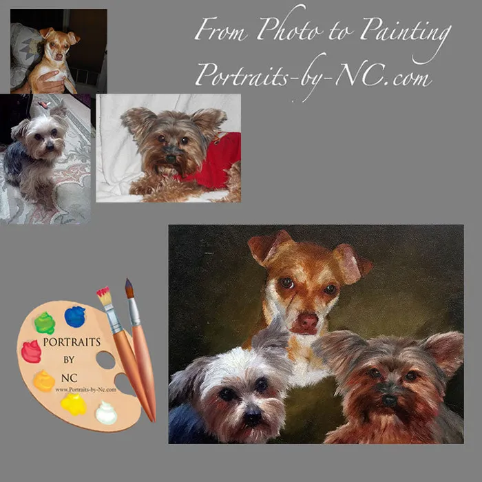 Earrings Portraits by NC Group Dog Oil Portrait
