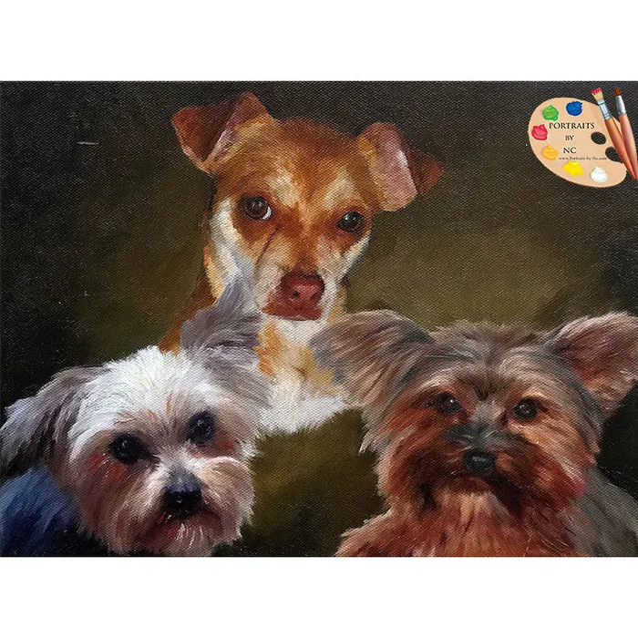 Earrings Portraits by NC Group Dog Oil Portrait