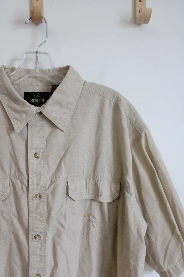 Earrings RedHead Tan Short Sleeved Button Down Shirt 2XL RedHead