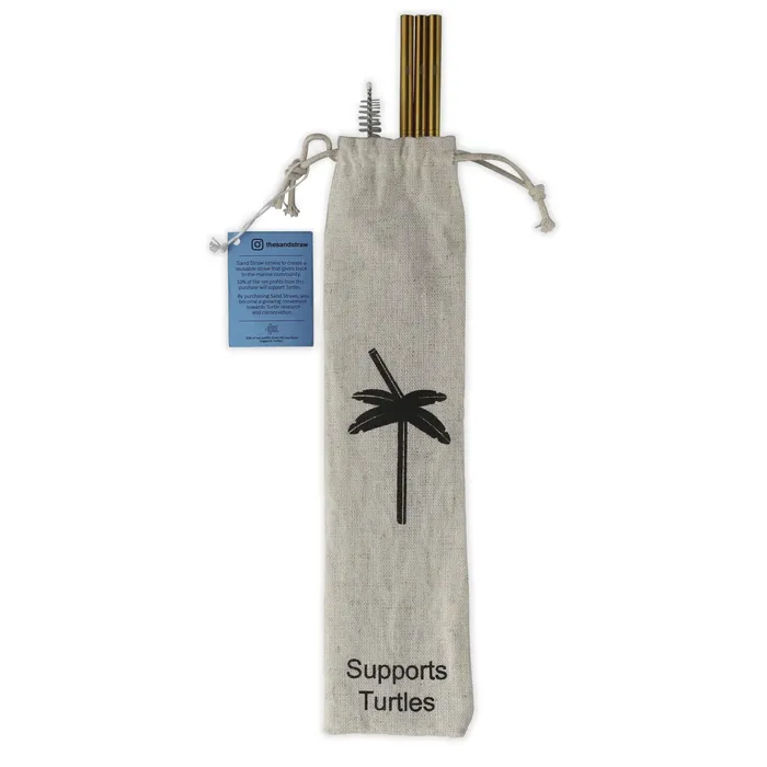 Earrings SANDSTRAW TurtleThemed Stainless Steel Drinking Straws 3Pack
