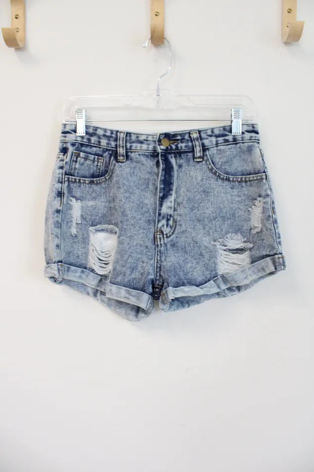 Earrings Shein Shein Distressed Cuffed Shorts 4