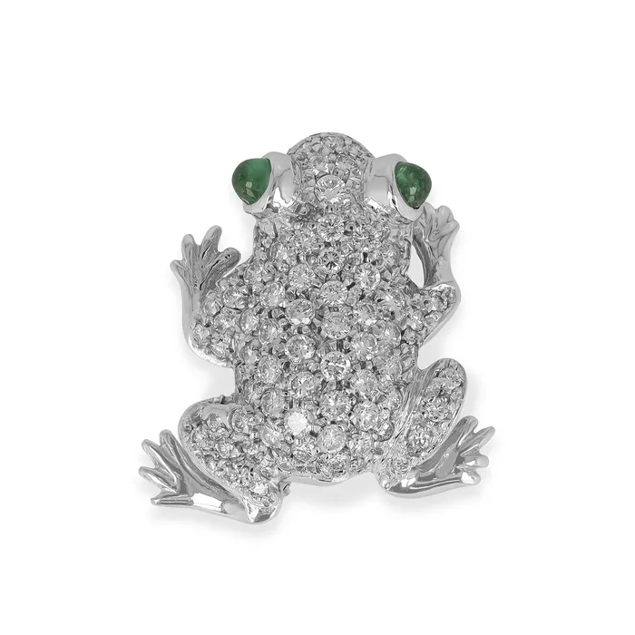 Earrings Stephen Silver 215 Carat Estate Diamond Frog Pin