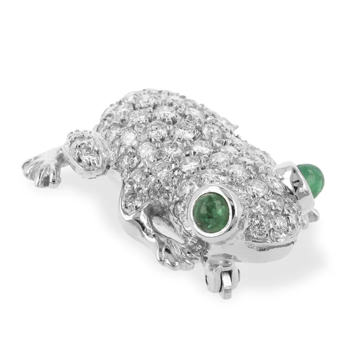 Earrings Stephen Silver 215 Carat Estate Diamond Frog Pin