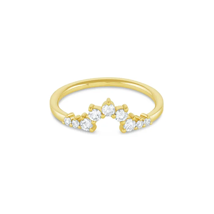 Emu Curved Diamond Ring Earth Mined Consider Bridal Rings