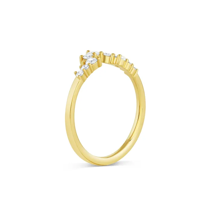 Emu Curved Diamond Ring Earth Mined Consider Bridal Rings