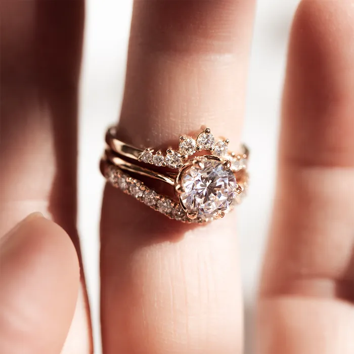 Emu Curved Diamond Ring Earth Mined Consider Bridal Rings