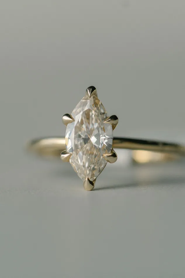 Foe Dear Rings Only One Ring 120ct Champagne GIA Marquise Brilliant Diamond readytoship