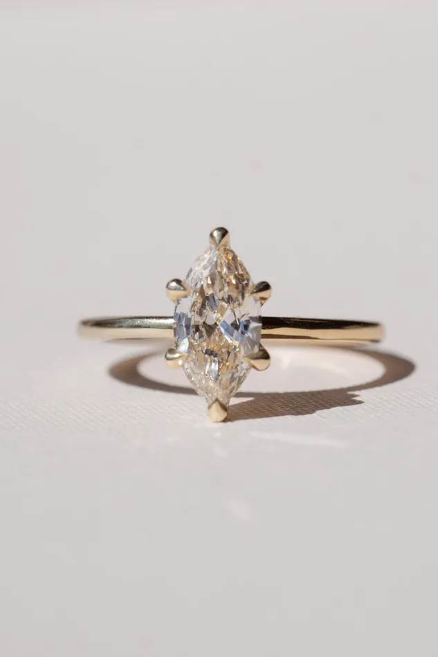 Foe Dear Rings Only One Ring 120ct Champagne GIA Marquise Brilliant Diamond readytoship