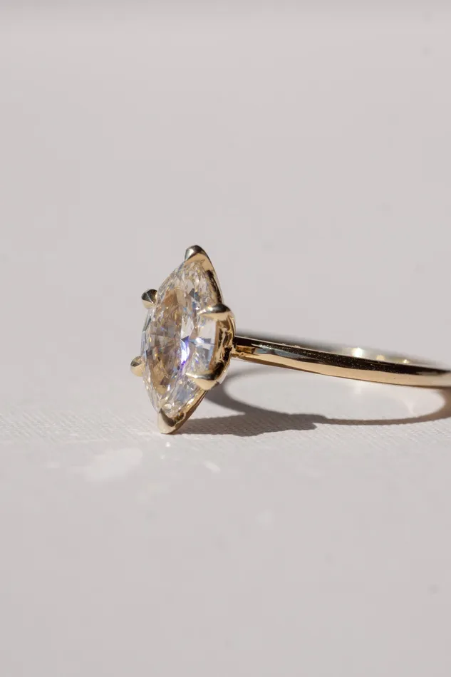 Foe Dear Rings Only One Ring 120ct Champagne GIA Marquise Brilliant Diamond readytoship