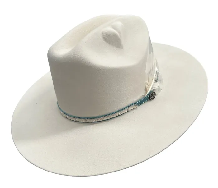 HATTERS OF AMERICA Earrings CORRAL DIXIE FELT HAT IVORY