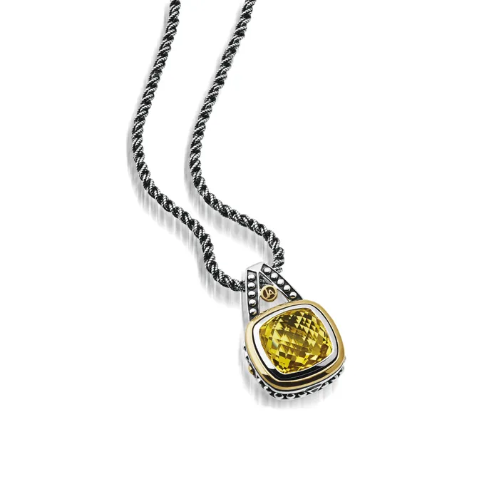 John Atencio Necklaces Chorus Large Lemon Quartz Pendant Necklace