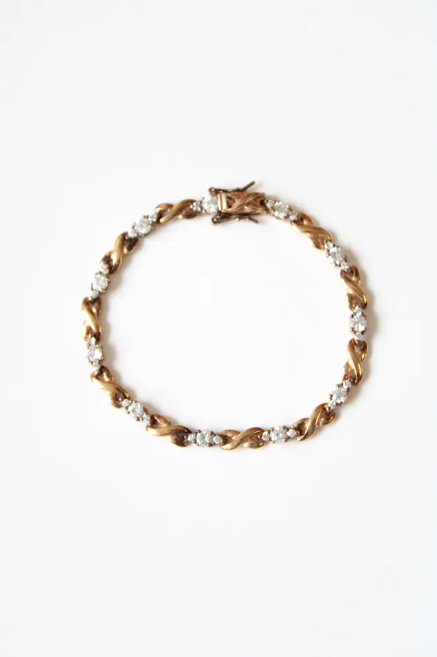 Jubilee Thrift Bracelets Cubic Zirconia Gold Toned 925 Bracelet