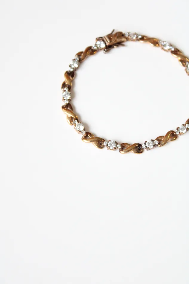 Jubilee Thrift Bracelets Cubic Zirconia Gold Toned 925 Bracelet