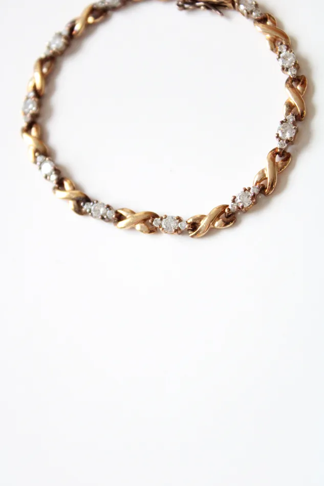 Jubilee Thrift Bracelets Cubic Zirconia Gold Toned 925 Bracelet