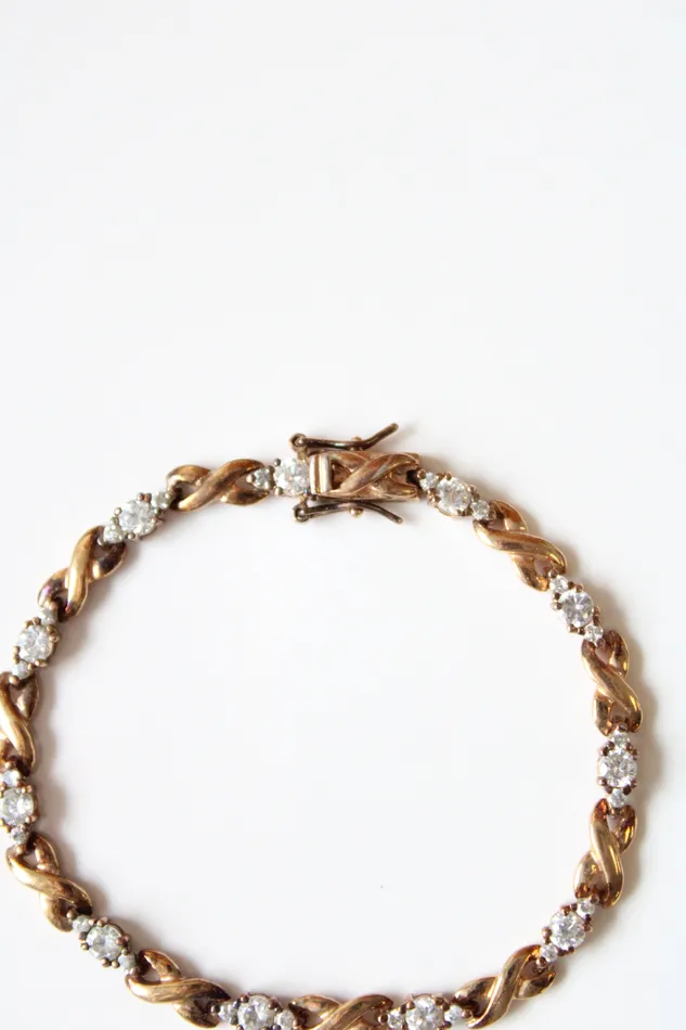 Jubilee Thrift Bracelets Cubic Zirconia Gold Toned 925 Bracelet