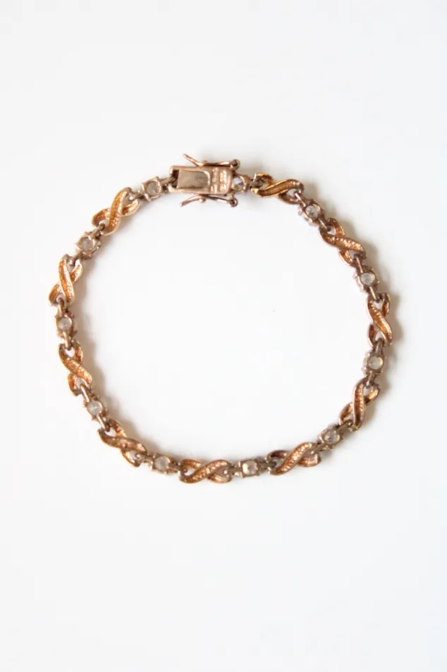 Jubilee Thrift Bracelets Cubic Zirconia Gold Toned 925 Bracelet