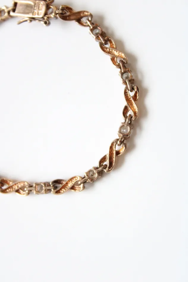 Jubilee Thrift Bracelets Cubic Zirconia Gold Toned 925 Bracelet